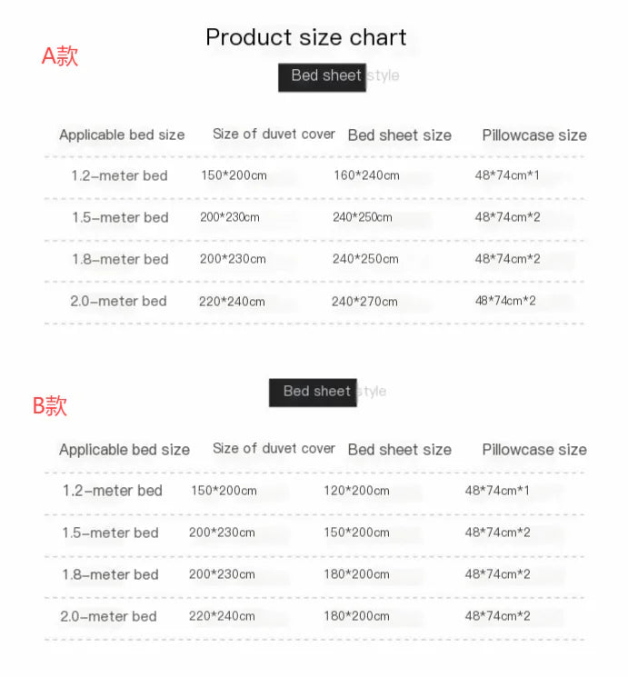 Standard American Bedding Set